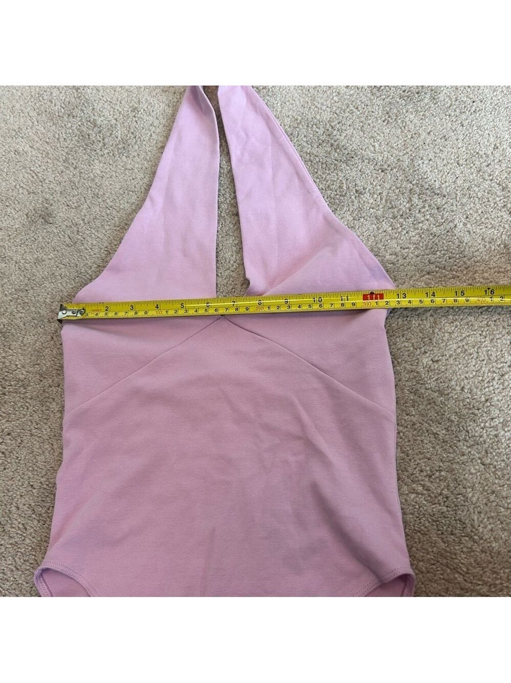 Zara lilac purple deep V plunge front twist halter bodysuit Sz M NWT - Picture 12 of 13